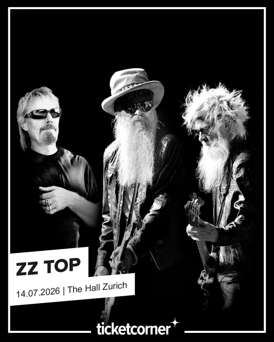 ticketcorner_R's tweet image. Ready pour les #ZZTop?🔥 Le groupe légendaire du rock texan débarque à Zurich en juillet prochain pour une soirée 100 % riffs et barbes mythiques 🤘
Go 🎟️: brnw.ch/21wXPVj ⬅️ #ticketcorner
