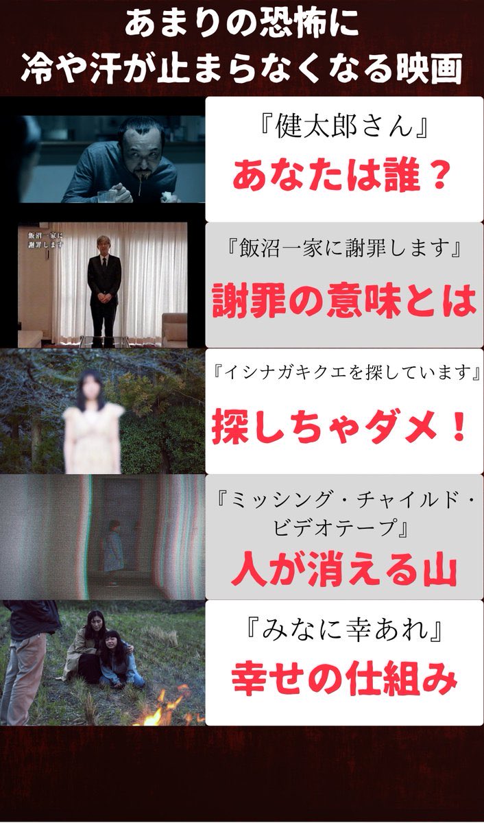 nyanko_movies's tweet image. 【あまりの恐怖に冷や汗が止まらなくなる映画】