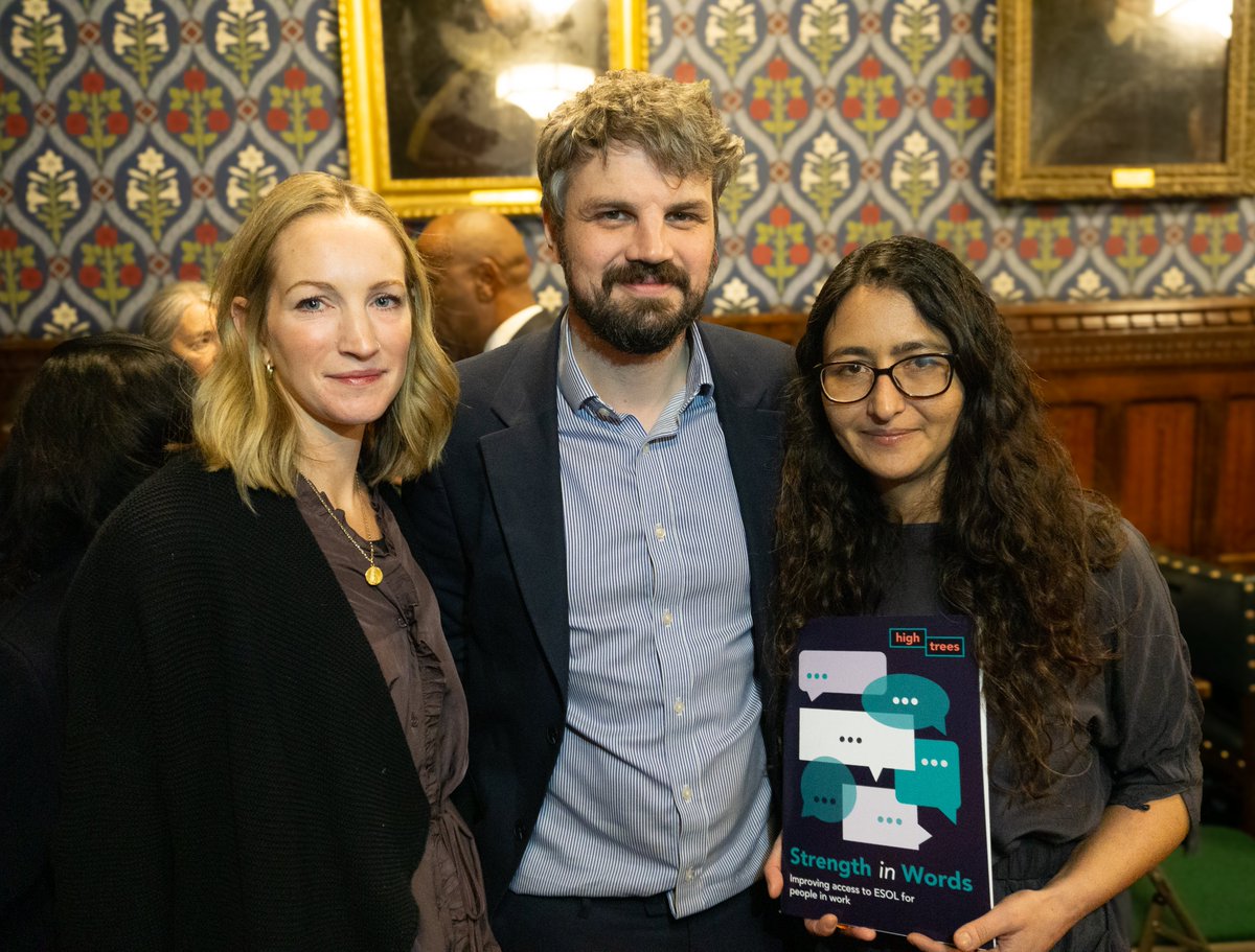 HighTreesCDT's tweet image. Last week, we were proud to launch our research report, Strength in Words, which explores the barriers people in work face when trying to access ESOL.

A huge thank you to everyone who joined us in Parliament for the launch! 💛

📄 Read the research here: bit.ly/3LUen9X