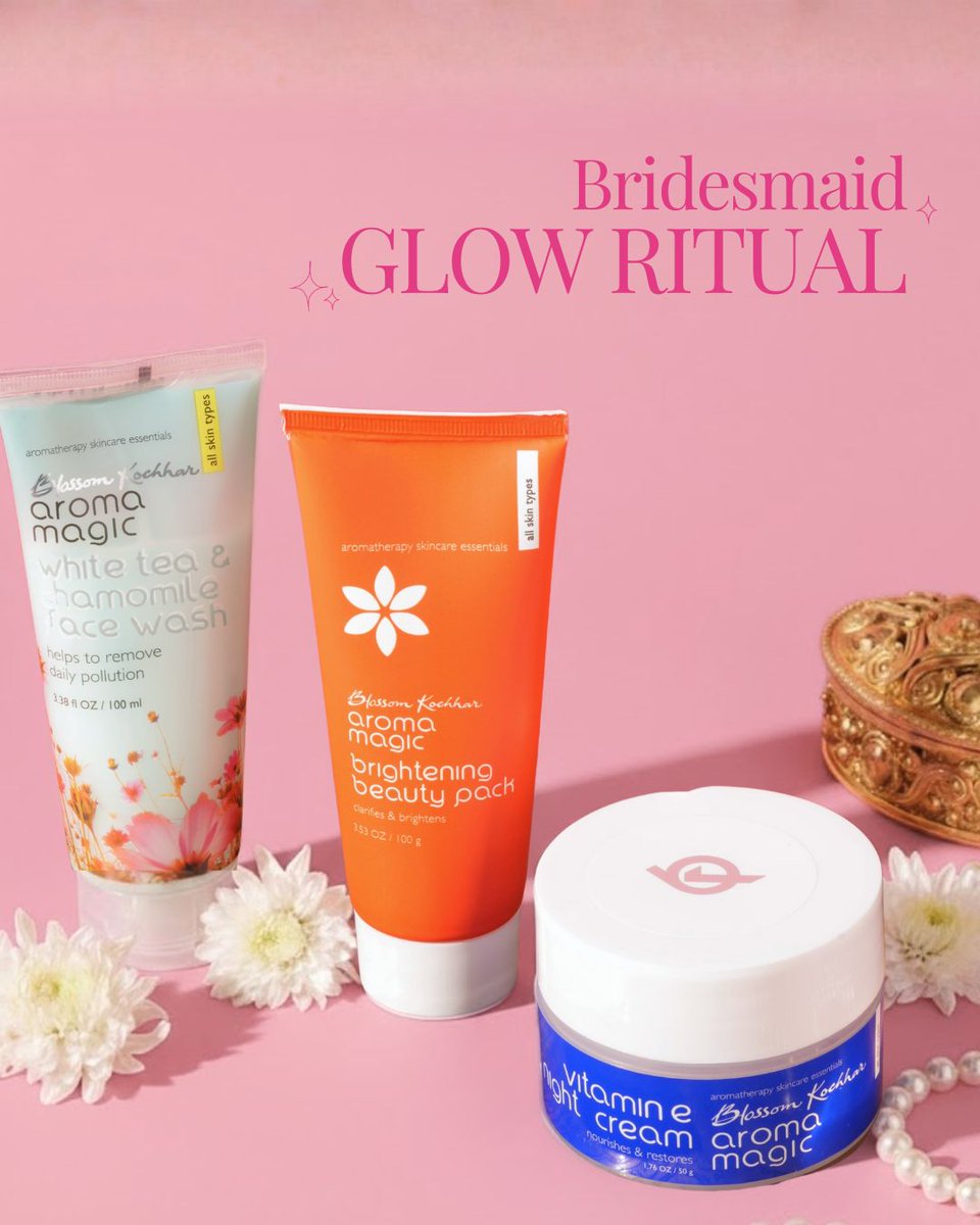 AromaMagicIndia's tweet image. Prepare to glow this wedding season with Blossom Kochhar Aroma Magic. From cleansing to brightening, we&apos;ve got every step of your bridal prep covered.

Get a quick 3-step routine: bit.ly/4okoVwr

#GlowingSkin #GlowUp #SkincareRoutine #skincaretips #SelfCare…