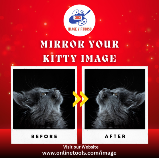 ImageVirtuoso's tweet image. Flip your kitty image horizontally for a mirrored effect. Perfect for playful and creative edits!  
Try our tool - onlinetools.com/image/flip-ima… 
#browserling #PhotoEditing #VisualEffects #CreativeTools #ilwx #PhotoFilters #Design #explorepage #x #LA28 #IndustryHBO