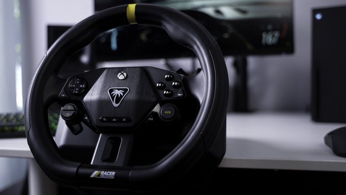 TBeachDeals's tweet image. Looking to get into a more relaxed Sim Racing experience? 🏎️

The Racer Wireless Racing Wheel is at its lowest price! #BlackFriday
turtlebeach.gg/BlackFriday2025