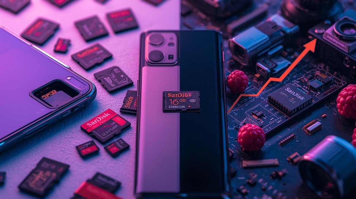 NewsEANetwork's tweet image. 📱 Remember popping that 16GB SanDisk card into your #phone like it was infinite storage?

The #microSD slot is now extinct in flagships—sacrificed for &quot;slimmer designs
But these tiny heroes found new life in cameras &amp;amp; Pi projects, driving a $22B market!

True #legends never die