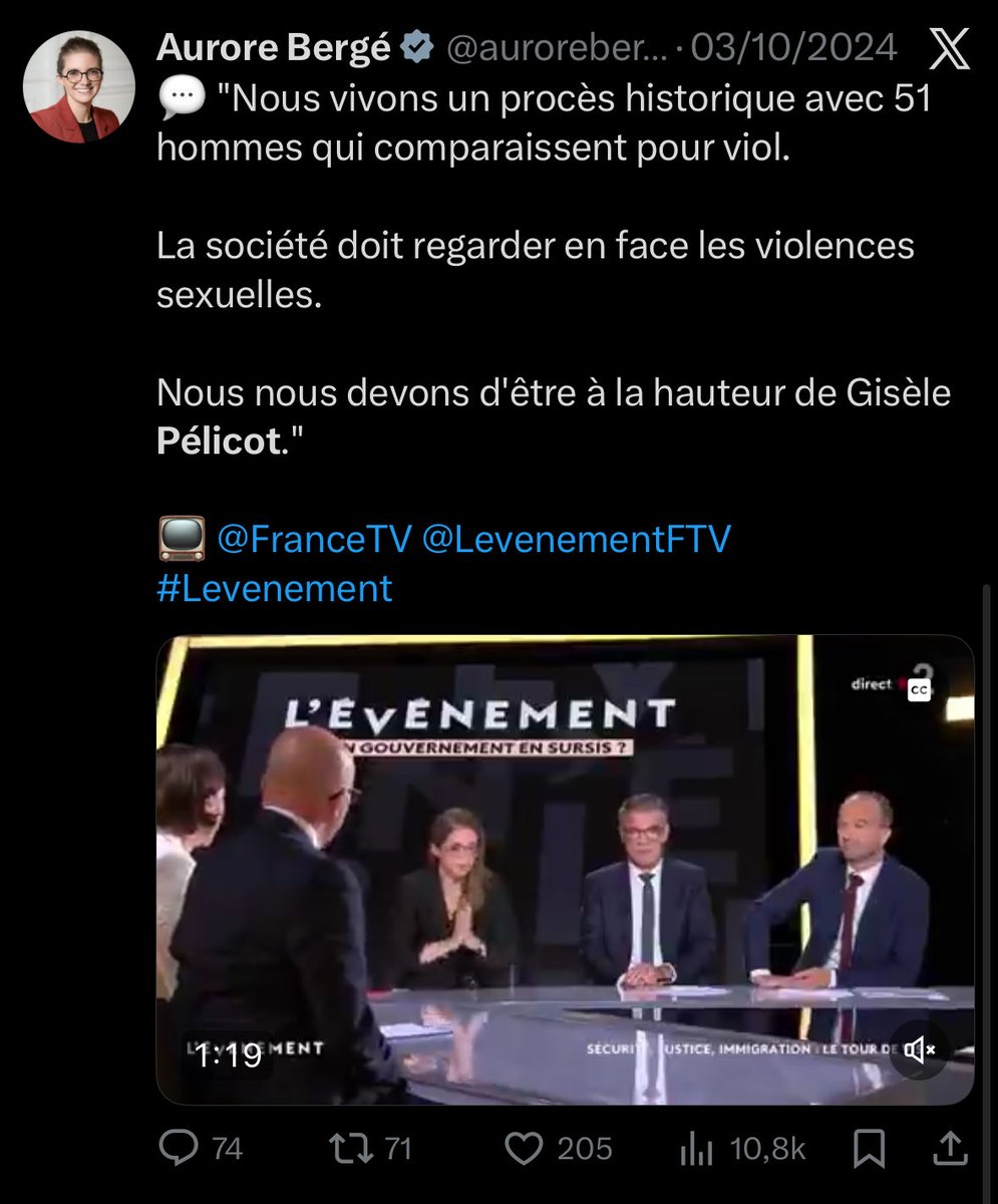 G_deVarenne's tweet image. 🔴DEBUNK « Mon rôle en tant que ministre n’est pas d’intervenir au moment où le procès a eu lieu », déclare Aurore Bergé à propos de son absence de soutien envers Claire Geronomi victime d’un violeur sous OQTF.

Pourtant, Aurore Bergé avait affiché son soutien à de nombreuses…