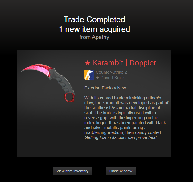 CorbZcs's tweet image. New Karambit Ruby landing in the inv⬇️

A lovely corner on this one too, hardly a scratch in game with a 0.01 float

Open to reserve for skin trades or cash today, message me😎