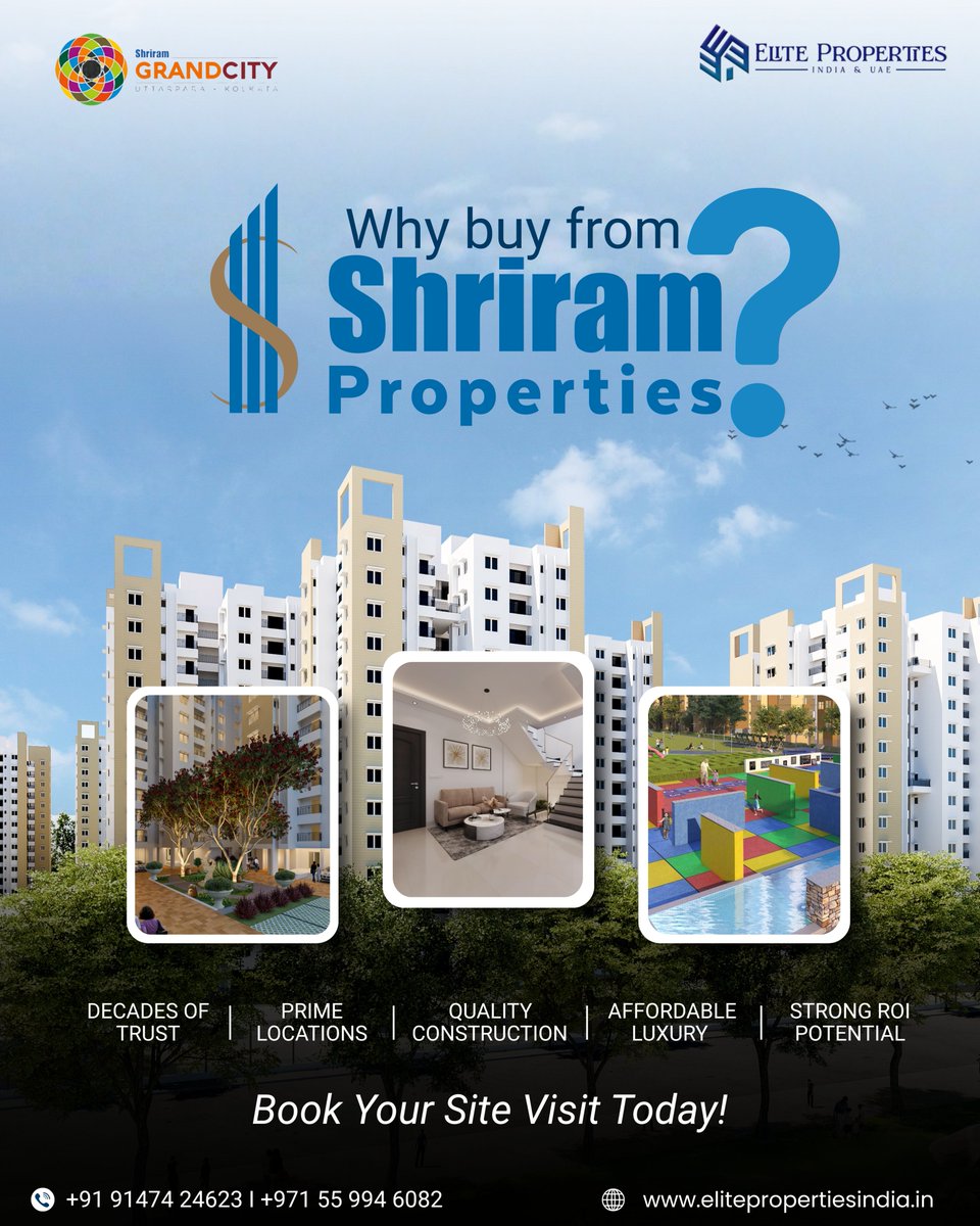 elitevivan's tweet photo. Ready to upgrade your lifestyle without overspending? Get access to one of Kolkata’s most in-demand communities in Shriram Grand City. 

Ready To Own Your Own Home?
📞 Call Now: +91 91474 24623

#ShriramGrandCity #KolkataProperties #ShriramProperties #EliteProperties https://t.co/9schTW8nZc