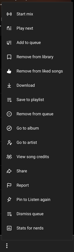 just one. more. menu item! (YouTube Music)