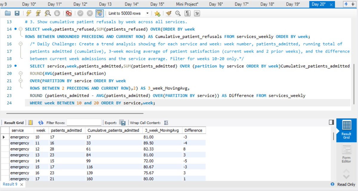 lakkilohitha's tweet image. Day 20 #SQLWithIDC
Window functions like SUM() OVER and AVG() OVER unlock running totals, moving averages, and cumulative stats no GROUP BY needed. 
Track trends, smooth data, and compare values in a single query. Power up your analytics!
@indiandataclub @dpdzero