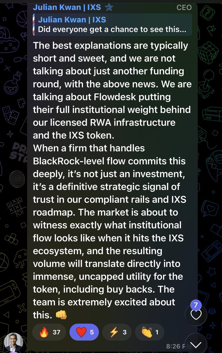 lukeTDD's tweet image. Read this. 

I genuinely believe I’ll be doing you a favor. 

$IXS 🐂