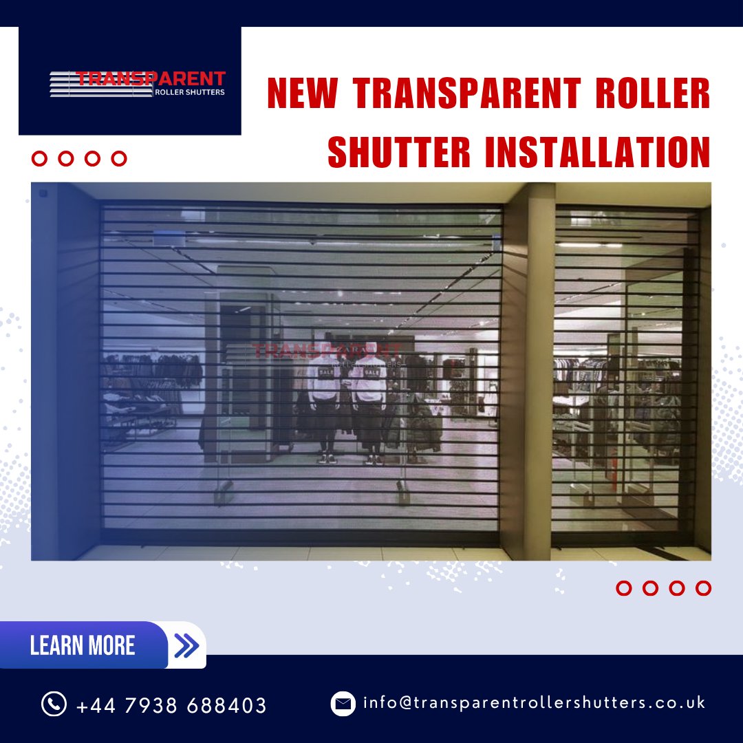 transparen11958's tweet image. 👉Discover our New Transparent Roller Shutter Installation offering enhanced visibility smooth operation and modern style for storefronts and homes. Enjoy durable design engineered for reliable function &amp;amp; sleek appeal every day!
#ModernDesign
👉Website: transparentrollershutters.co.uk