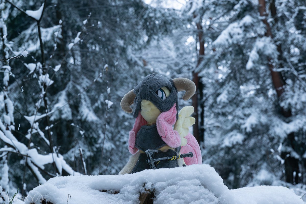 fireskypony's tweet image. Is that really Fluttershy as we know her?
No, it&apos;s Flutterborn with a big axe.
No Christmas tree is safe
#mlpg4 #Fluttershy #Skyrim #winter
#bronies #photography