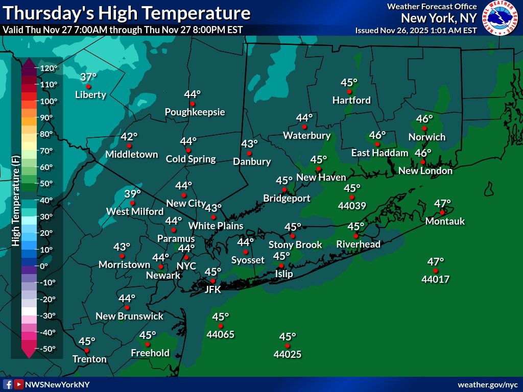 NWSNewYorkNY's tweet image. Good Morning! Leftover rain showers are possible today into this evening ahead of a strong cold front. Mild temperatures are expected today. Behind the cold front, westerly winds become quite gusty and bring in a much colder airmass.