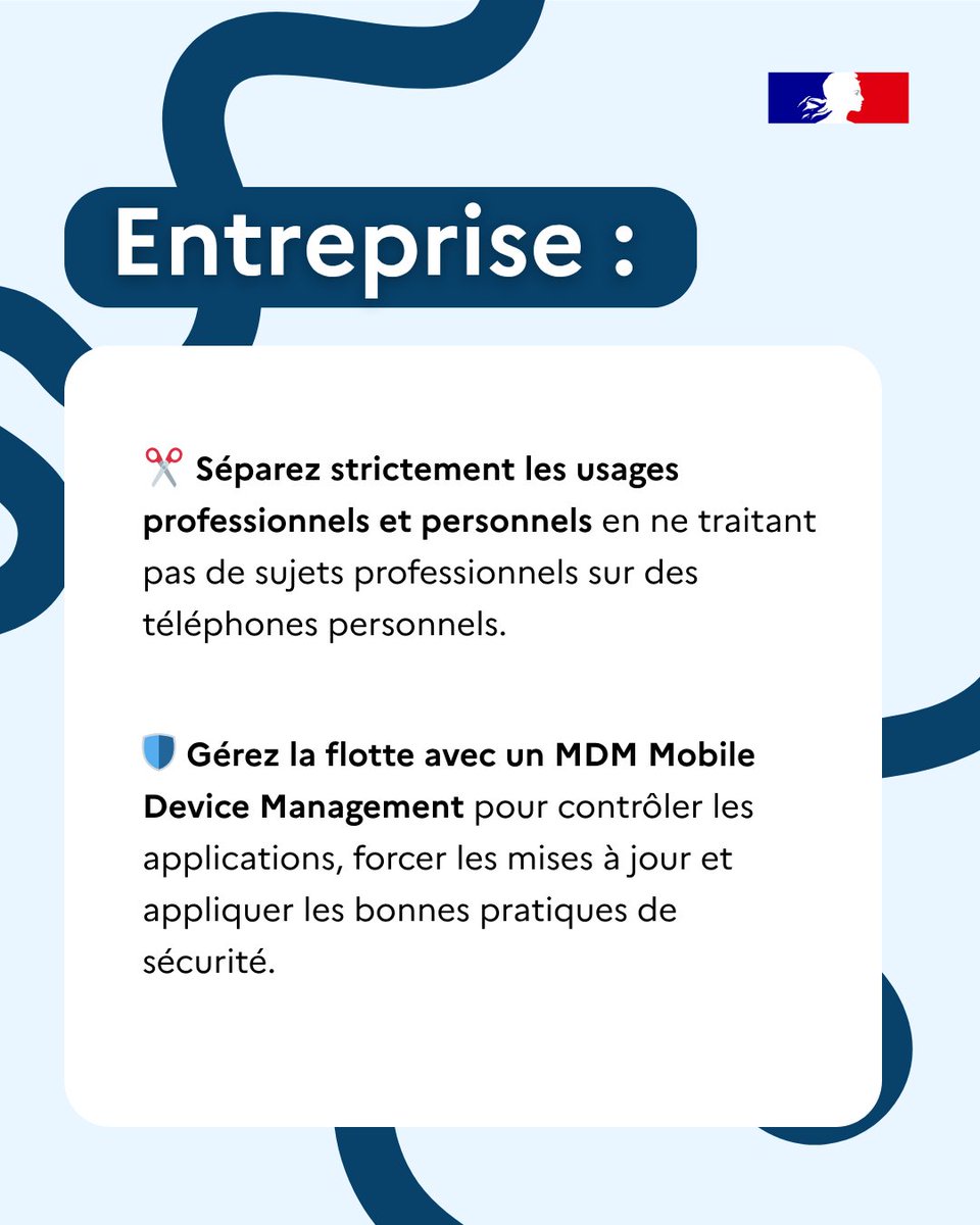 ANSSI_FR's tweet image. 📲 Votre #smartphone est précieux pour vous… et peut l’être encore plus pour les cybercriminels.

📓 Découvrez l&apos;état de la #menace de l&apos;ANSSI sur les téléphones mobiles : cert.ssi.gouv.fr/cti/CERTFR-202…