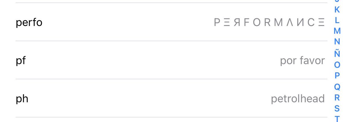  Si usas iPhone, ten en cuenta esta opción que puede hacerte ahorrar mucho tiempo:

Ajuste / General / Teclado / Sustitución de texto:
Frase: 👌🏻
Atajo: perf