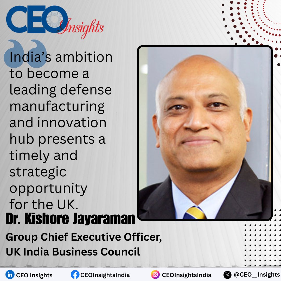 CEO__Insights's tweet image. Reimagining the UK–India Partnership in a Changing Global Order

Dr. Kishore Jayaraman, Group Chief Executive Officer, @UKIBC

Read More: lnkd.in/d2-WxtQM

#researchanddevelopment #UKIndiarelationship #Indiasmanufacturing  #strategicpartnerships #aerospacetechnologies