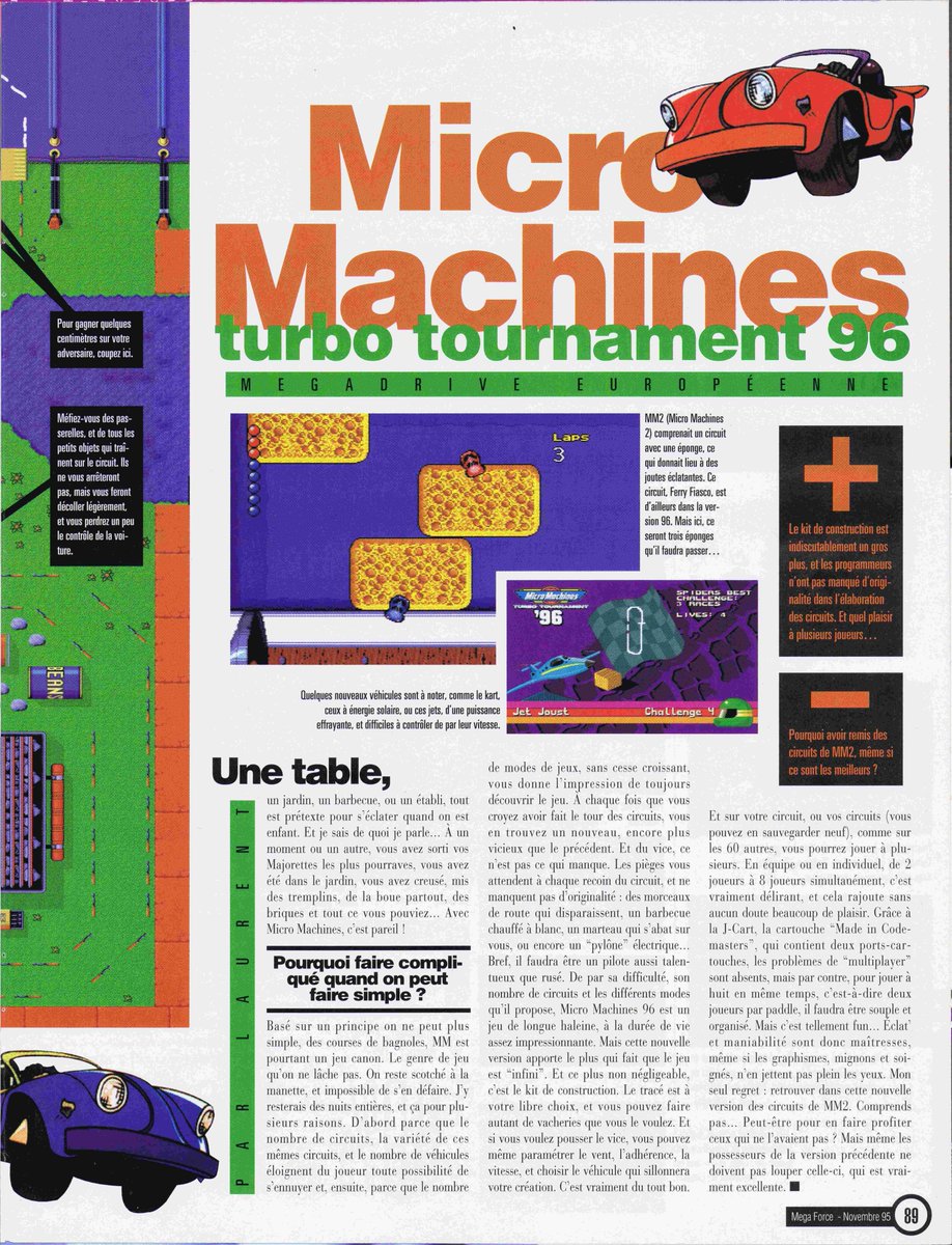 AllmightoFranky's tweet image. On termine pour aujourd'hui avec les tests de #MicroMachines turbo tournament 96 sur #Megadrive et #MotherBase sur #megadrive32X!A demain pour la suite et fin du mag! 5/5