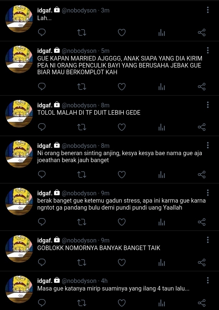 malcottcunt's tweet image. Huru hara Joe, alter person sewaan yang tiba tiba kena tuduh Gadun anak satu, sebagai suaminya yang kabur 4 tahun lalu.

some 𝘩𝘦𝘦𝘫𝘢𝘬𝘦 au —
; Catching past.