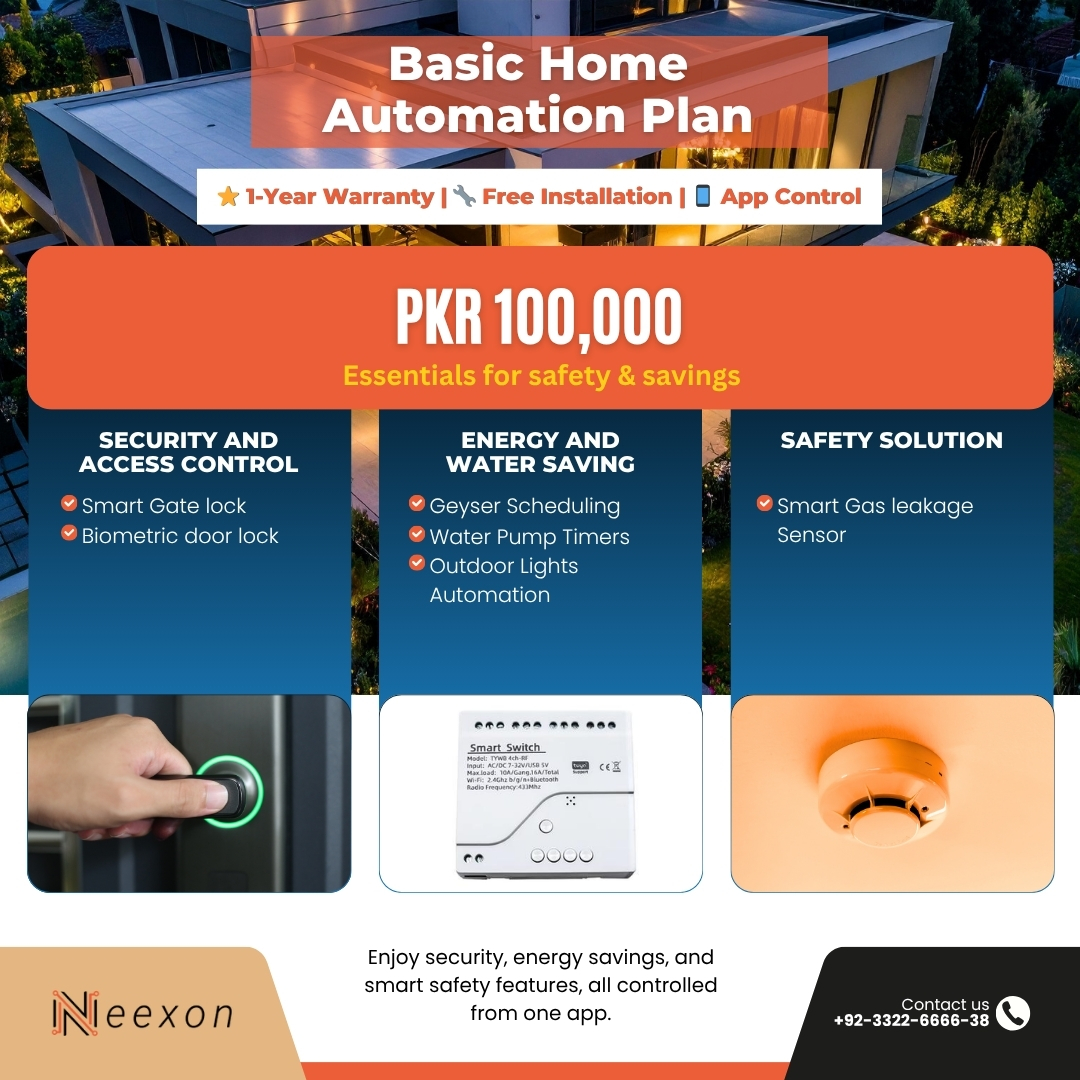 NeexonSmart's tweet image. Want to make your whole home smart? 🏡✨

Neexon offer Basic, Standard, Gold, and even custom packages based on your #homesize.

DM us for pricing or a free survey!
📞 WhatsApp: +92-332-2666638

#SmartHome #Neexon #homeautomation #technology #smartdevices