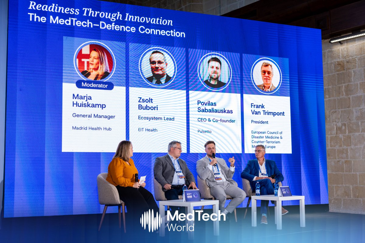Med_Tech_World's tweet image. At #MedTechMalta2025, this session explored how dual-use innovation is strengthening resilience across defence &amp;amp; healthcare, from trauma care and robotics to telemedicine and neurotechnology.

“Readiness Through Innovation: The MedTech–Defence Connection” featured: