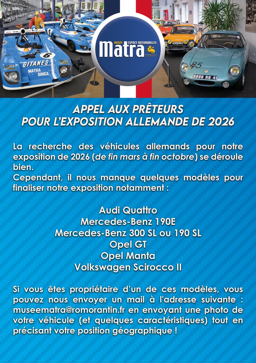 🇩🇪 APPEL AUX PRÊTEURS POUR L'EXPOSITION ALLEMANDE DE 2026 🇩🇪
(info à partager svp 😊)