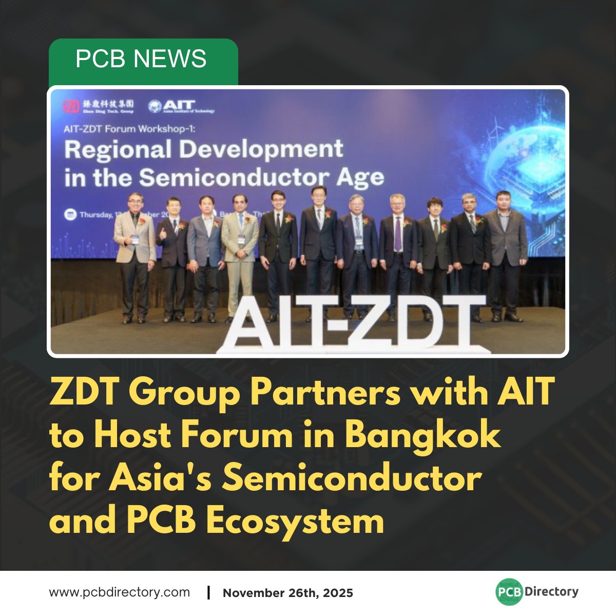 PCB_Directory's tweet image. Zhen Ding Tech Group and the Asian Institute of Technology have launched the first AIT-ZDT Forum in Bangkok.

Read more: ow.ly/IwNC50XxZzL

#printedcircuit #news #industry #ZDT #semiconductors #AIT #AsiaTech #supplychain #innovation