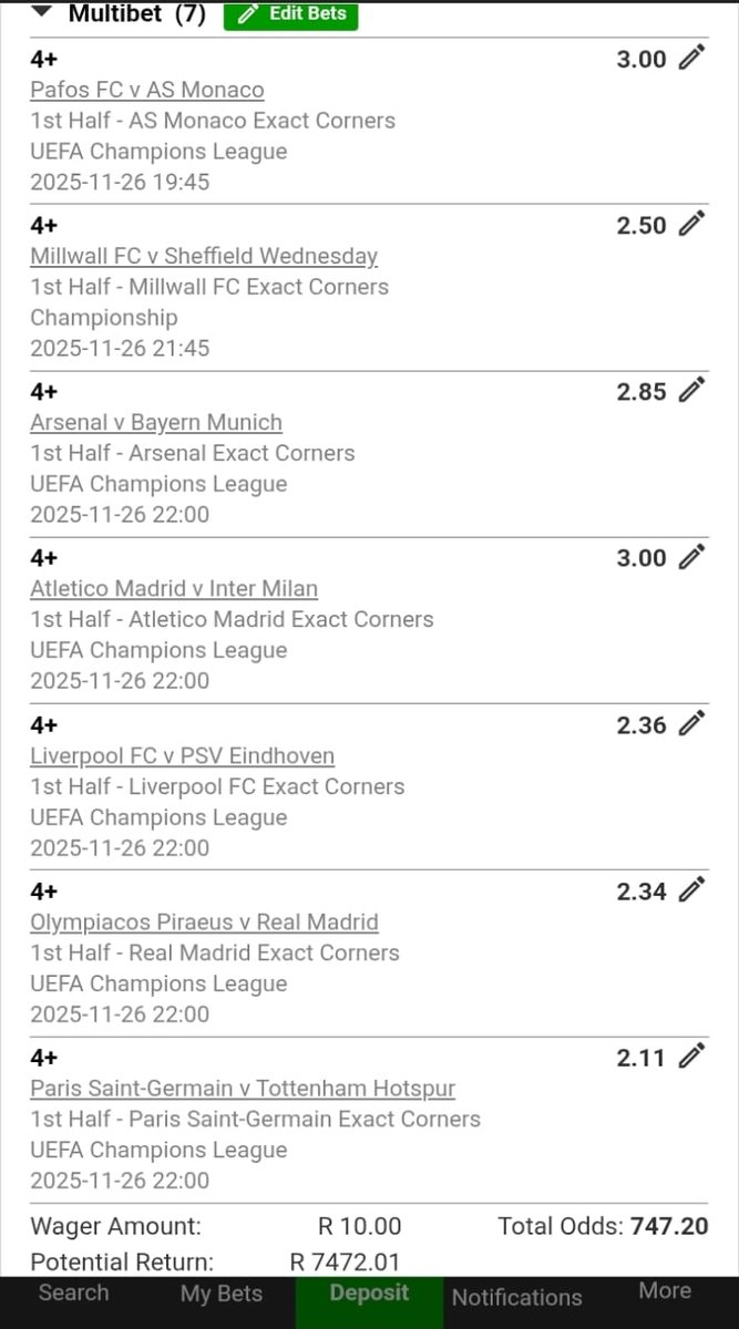 CornersCode's tweet image. BW23F9A392

🔥⚽ Let’s do it again! ⚽🔥
The last 4+ corners slip boomed 💯💰
Now I’ve dropped a new 4+ corners code — let’s use it and BOOM again tonight 🚀🔥

Who’s locking in? 💥

#CornersChallenge #BoomTicket #GurusFamily #Betway #vouchers #ottvoucher #OTT4me
