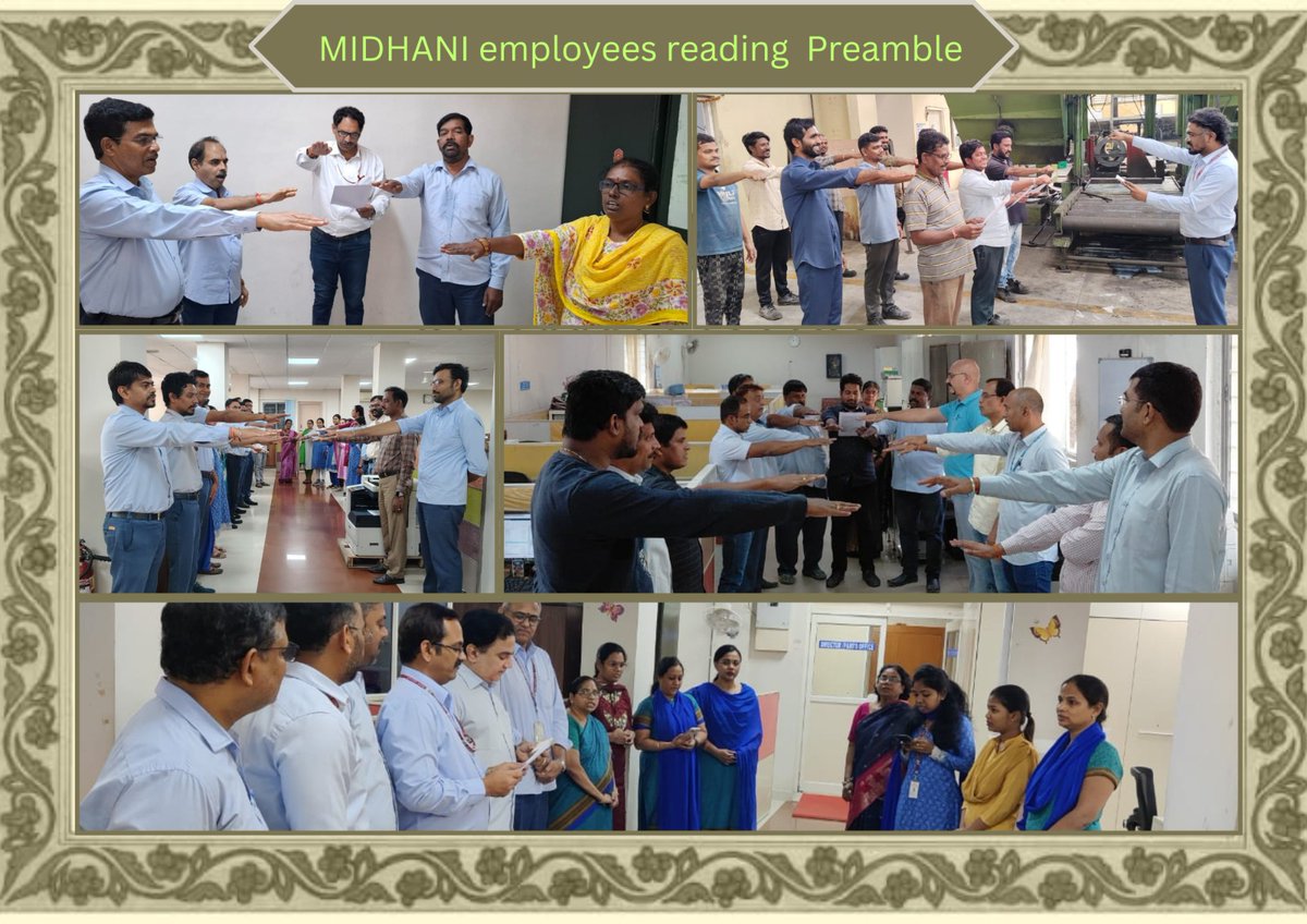 MidhaniLtd's tweet photo. On the 75th Constitution Day, let us honour the spirit of our democracy and reaffirm our commitment to justice, liberty, equality and fraternity.
Read Preamble – Hamara Samvidhan, Hamara Swabhiman on https://t.co/TVPMiv8FeX
#75Years #ConstitutionDay #PreambleReading https://t.co/KQEmAWEEEH