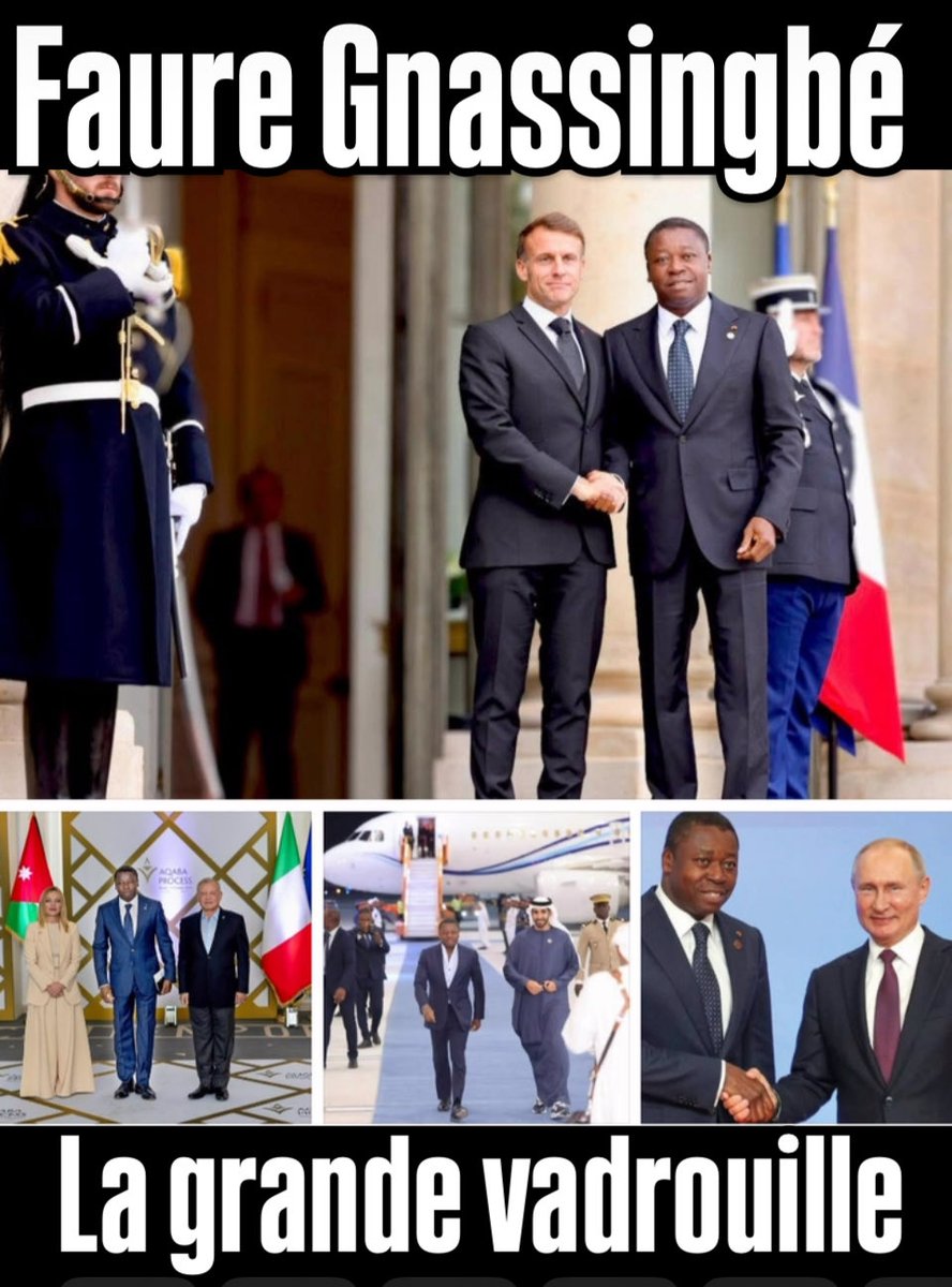 Errances diplomatiques, millions engloutis, peuple bâillonné. Faure Gnassingbé vadrouille en quête d’allégeances contre soutiens, fuyant les Togolais qu’il redoute. Il parade ailleurs, laissant un pays réduit au silence et à la survie.
letogolais.com/faure-en-vadro…