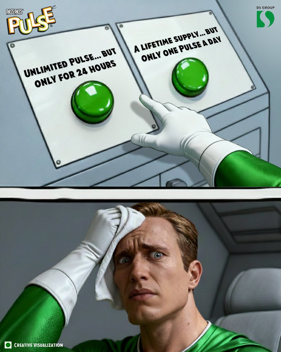 PassPass_Pulse's tweet image. How does one choose between heaven and eternity? 🤪

#PranJaayeParPulseNaJaaye  #Pulse #Tangy #Tanginess #PulseCandy #Masaledaar #PulseToffee #PulseDeewana