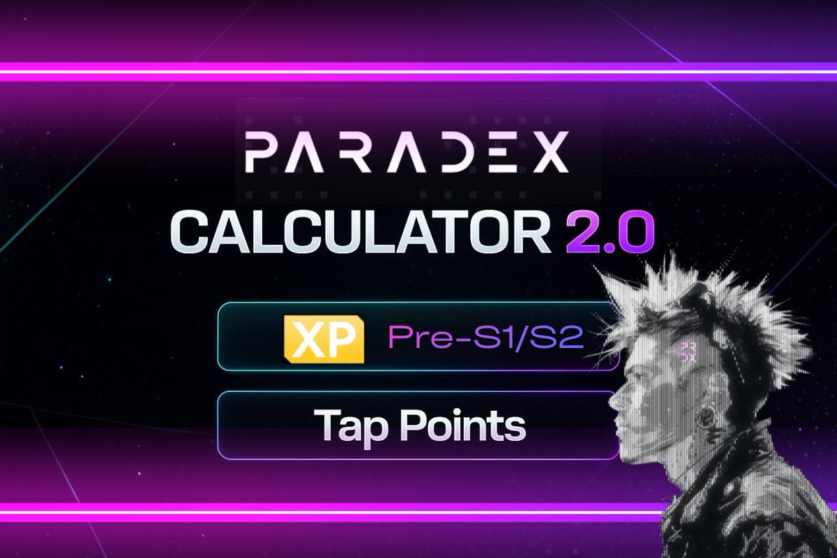 Damicale_s's tweet image. GM degens! 
@paradex  Calculator 2.0 is live!

✨ What&apos;s new:
🔹 TAP Points calculation added
🔹 Share your airdrop card directly on X from the app
🔹 Tokenomics updated with latest changes
🔹 Lower FDV options based on XP OTC price
🔹 Minor fixes in Pre-Season / Season 1
🔹…