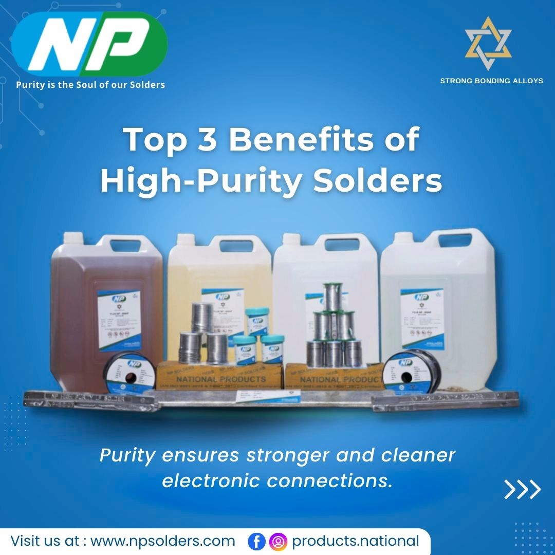 NationalPr80407's tweet image. High-Purity NP Solders deliver better conductivity, stronger joints &amp;amp; smooth, consistent flow for reliable electronic performance.
🔗 npsolders.com
 | 📞 +91-7827049719 | #NPSolders #HighPuritySolder #PCBAssembly #MakeInIndia