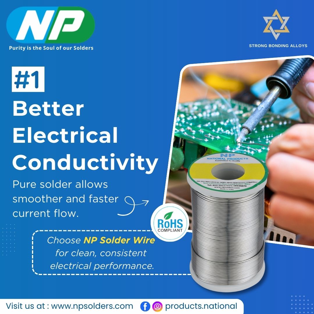 NationalPr80407's tweet image. High-Purity NP Solders deliver better conductivity, stronger joints &amp;amp; smooth, consistent flow for reliable electronic performance.
🔗 npsolders.com
 | 📞 +91-7827049719 | #NPSolders #HighPuritySolder #PCBAssembly #MakeInIndia
