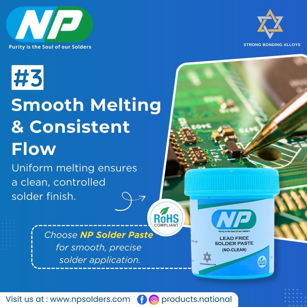 NationalPr80407's tweet image. High-Purity NP Solders deliver better conductivity, stronger joints &amp;amp; smooth, consistent flow for reliable electronic performance.
🔗 npsolders.com
 | 📞 +91-7827049719 | #NPSolders #HighPuritySolder #PCBAssembly #MakeInIndia