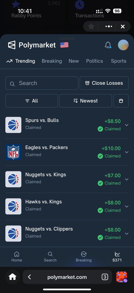 MohVerse16's tweet image. Day 2 of running up my polymarket account following @CorgiCalls bets. 

Small wins create something massive