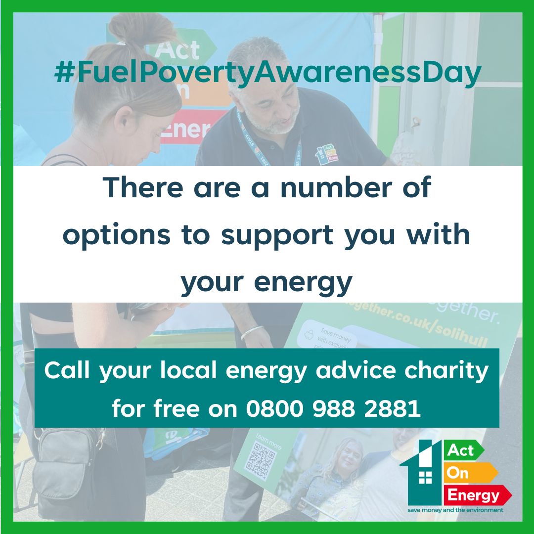 We are a team of friendly, understanding people with training in energy bills, efficiency, and schemes. We are here to be your support system.
#FuelPovertyAwarenessDay