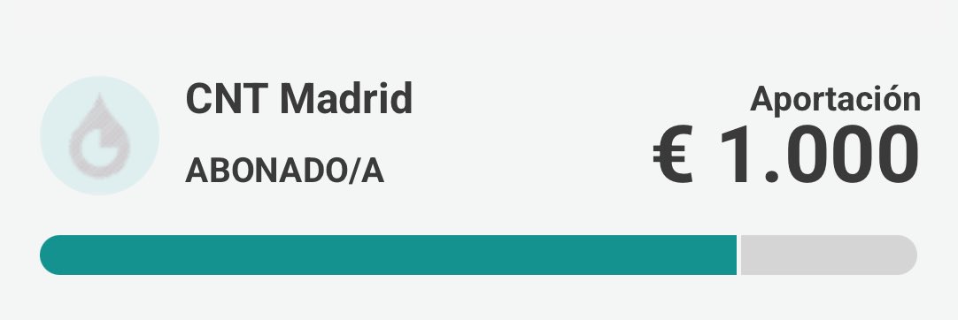 ¡Gracias, <a href="/CNT_Madrid/">CNT Madrid</a>! 

✊1.000€ para la Caja de Resistencia de los #BomberosForestalesCM!

La solidaridad obrera nos hará vencer en esta lucha, ¡Juntos somos imparables!

¡Hemos superado los 12.600€!

⏭️ goteo.org/project/caja-d…

#HuelgaIndefinida #BomberosForestalesCMEnHuelga
