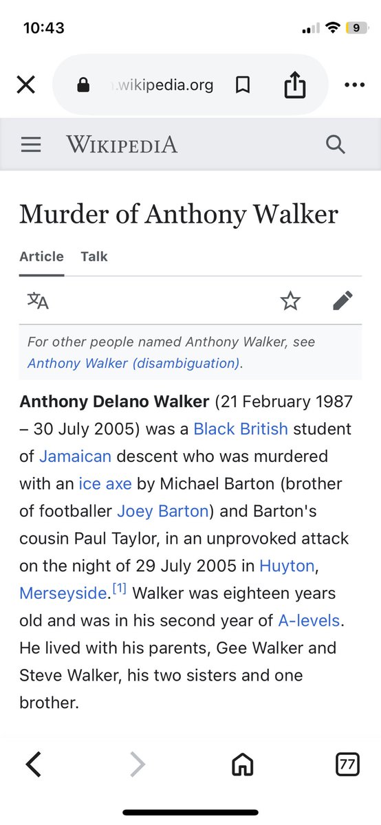 LouiseRawAuthor's tweet image. Never forget also - Joey Barton’s brother &amp;amp; his racist mate stalked and killed young Black teenager #AnthonyWalker - for fun.

Barton then complained his brother should NOT BE IN PRISON as it was just  a ‘scrap’!

Barton had his followers attack me for weeks for mentioning this.