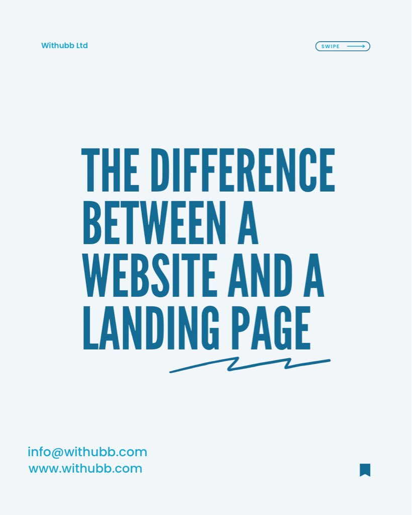 withubb's tweet image. Website vs Landing Page: Understanding the difference can improve your sales, leads, and conversions.#webdevelopment #tech