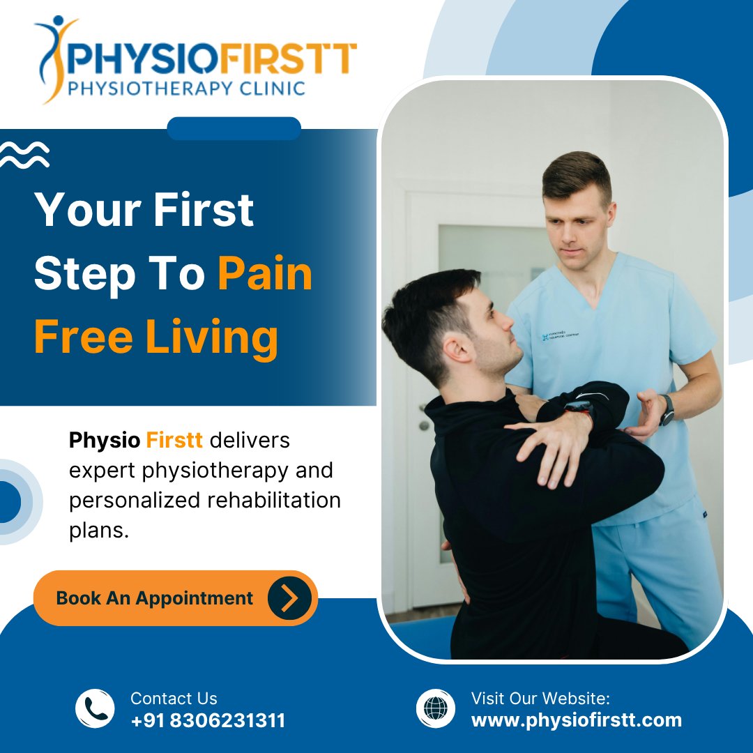 At Physio Firstt, your health, mobility, and wellbeing come first. Our expert physiotherapists provide personalised treatments for pain relief

Contact:
📞 +918306231311
🌎 physiofirstt.com
📍 Bapu Nagar, Jaipur

#PhysioFirstt #PhysiotherapyJaipur #PainReliefJaipur #Jaipur