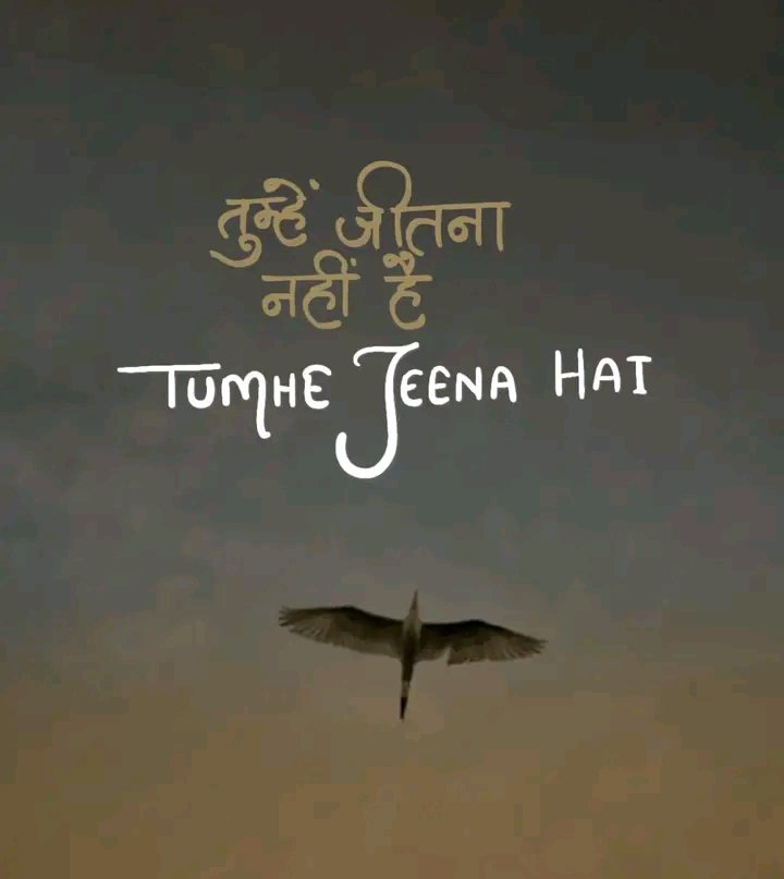 तुम्हें जीतना नहीं है,
तुम्हें जीना है..see more