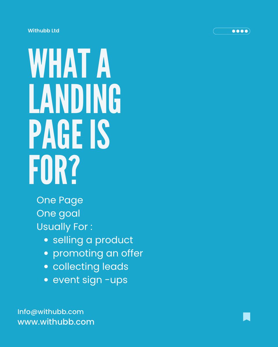 withubb's tweet image. Website vs Landing Page: Understanding the difference can improve your sales, leads, and conversions.