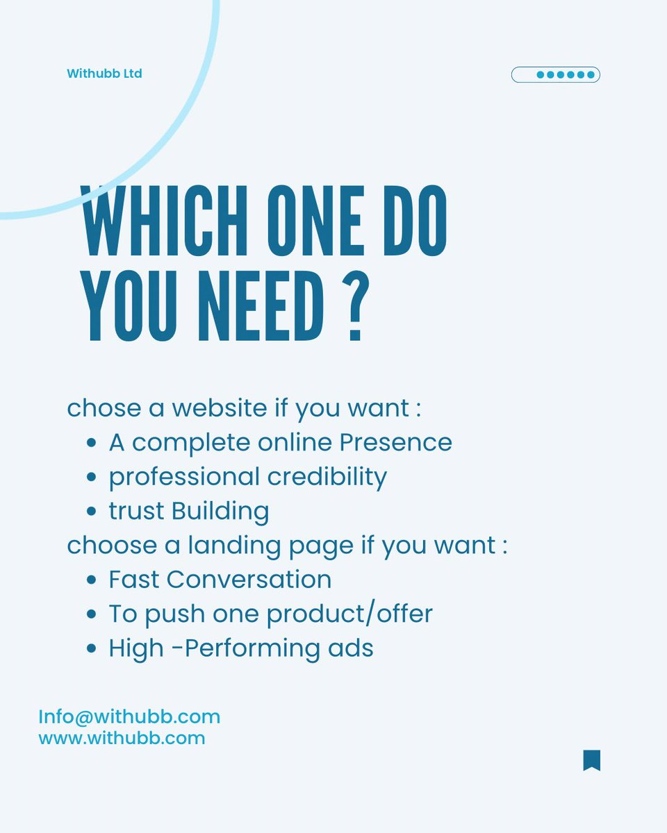withubb's tweet image. Website vs Landing Page: Understanding the difference can improve your sales, leads, and conversions.