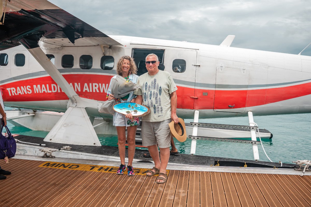 visitmaldives's tweet photo. Honoured to welcome Mike & Janice for their 70th visit to the Maldives! Celebrating their lasting bond with our islands and the Sunny Side of Life.
#VisitMaldives #Cococollection #Cocopalmdhunikolhu
#Cocopalmboduhithi #TransMaldivianAirways
#SunnysideOfLife https://t.co/1RsvCQMUIf