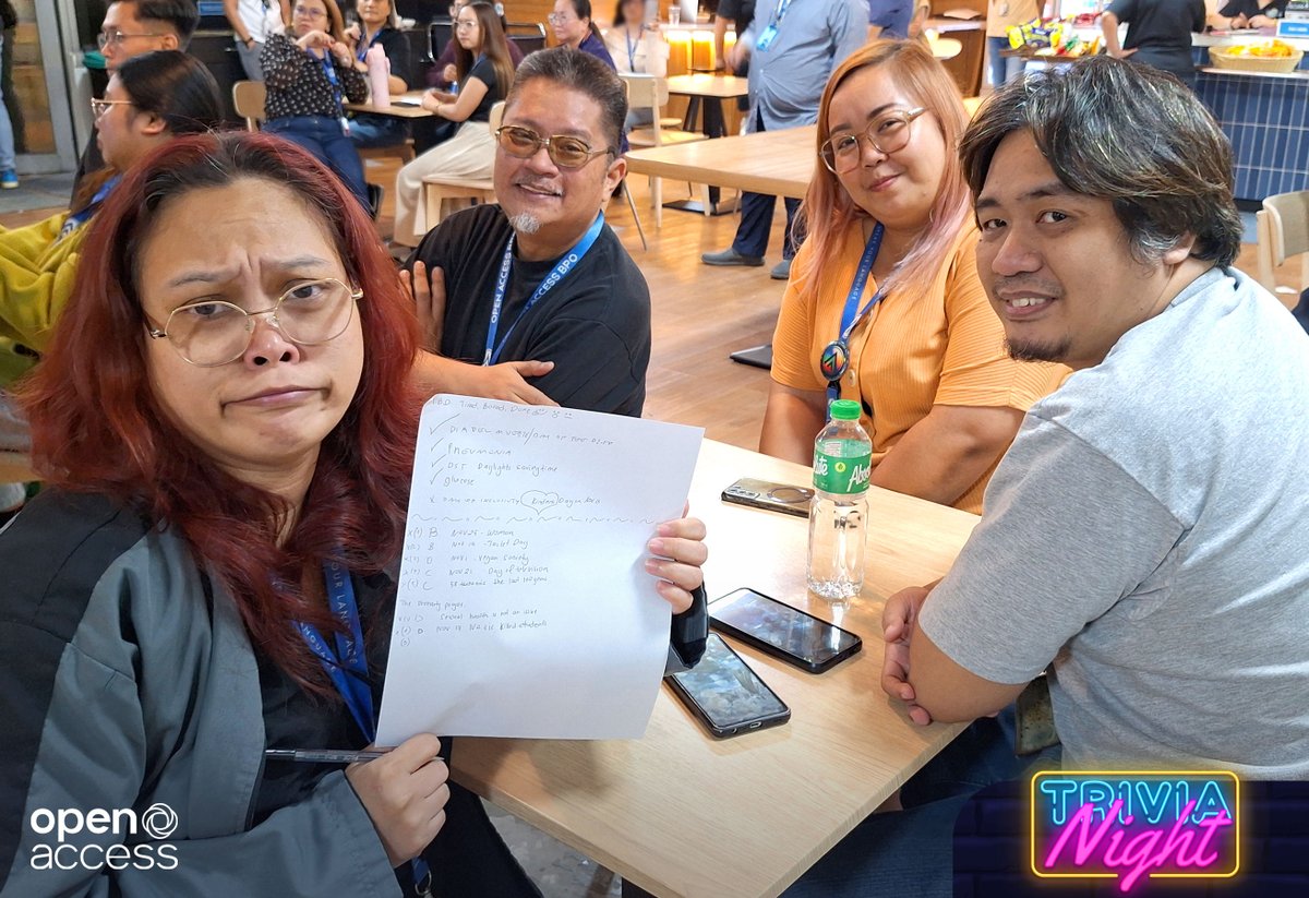 OpenAccessBPO's tweet image. Trivia Night continues to be one of #TeamOABPO&apos;s favorite events, giving everyone a chance to unwind and connect.

With so much energy and fun, it&apos;s clear the next edition can&apos;t come soon enough.

#WeAreOABPO
#GameAndPuzzleWeek