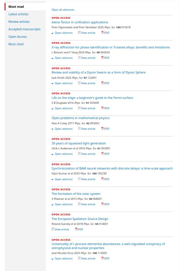 Of course we had to make it among the "Most Read" articles in Physica Scripta. Only @ iopscience.iop.org/article/10.108… 👈😎