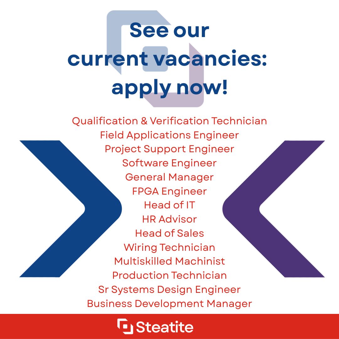 Steatite's tweet image. Hoping for a new direction in 2026? Put the wheels in motion now and apply for a role within our highly skilled, innovative team. Find the list of vacancies and apply online: tinyurl.com/Careers-Nov25

#Vacancies #JobsInTech #JobsInEngineering #EngineeringJobs