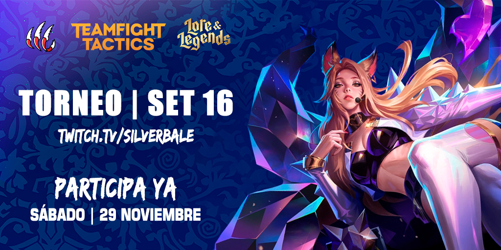 silverbale's tweet image. 🎉 TORNEO INTERNACIONAL DE TFT (PBE) 🎉

🟣 Plataforma: PBE
💰 80$ en premios en efectivo
🌍 Torneo GLOBAL
📌 Registro obligatorio por Discord

👉 Únete:
 discord.gg/pkhR9dZP
¡Te esperamos en el tablero! 🐧🔥
#TFT #TeamfightTactics #Esports #TorneoTFT #PBE #RiotGames