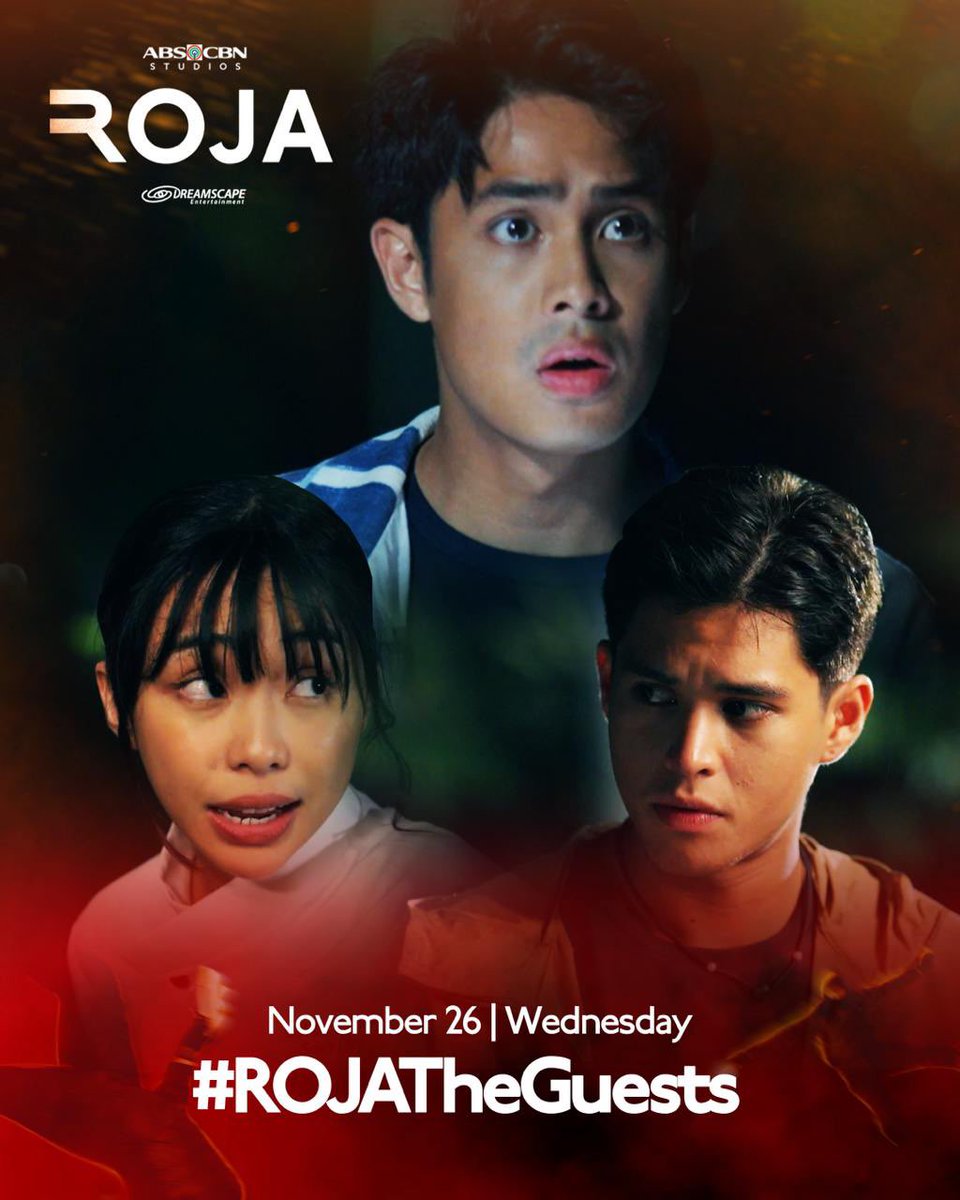 DreamscapePH's tweet photo. Mapag-ayos pa kaya ni Luna sina Olsen at Liam? #ROJATheGuests ngayong gabi na!🩸

#ROJA Weeknights, 8:45PM sa Kapamilya Channel, Kapamilya Online Live, A2Z, at TV5! Mapapanood din sa iWant at Netflix! https://t.co/lARp5uuVWH