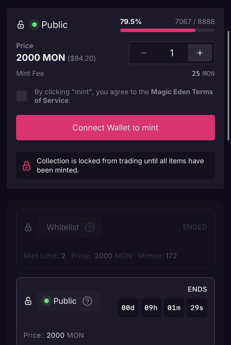 9 hours left, a bit over 1800 wassie on monad left to mint

not sure which will happen first but either way we are elated with all the support