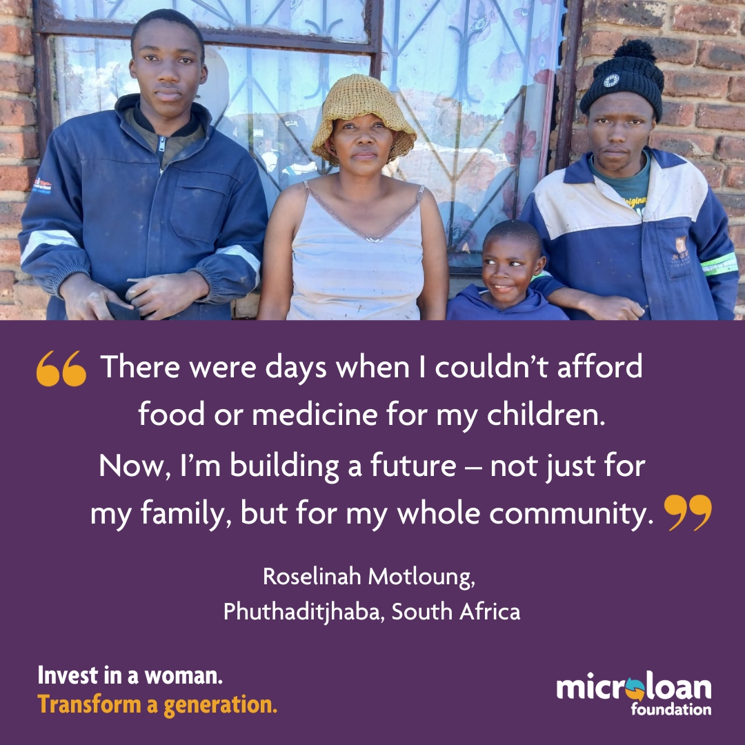 With hard work, determination, and support from MicroLoan Foundation, Roselinah’s profits have doubled in just a few months. Please, donate today. Invest in a woman, transform a generation. Read more:  zurl.co/95uEe  #InvestInAWoman #TransformAGeneration #SouthAfrica